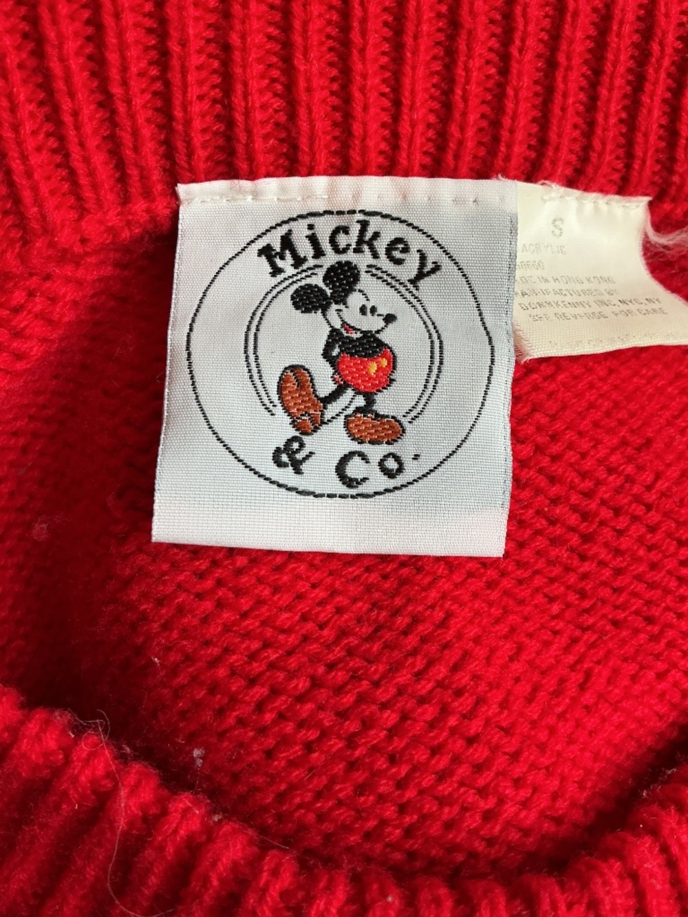 Vintage Disney Mickey & Co Knit Sweater Striped Sleeves Womens Small Oversized - Picture 6 of 7